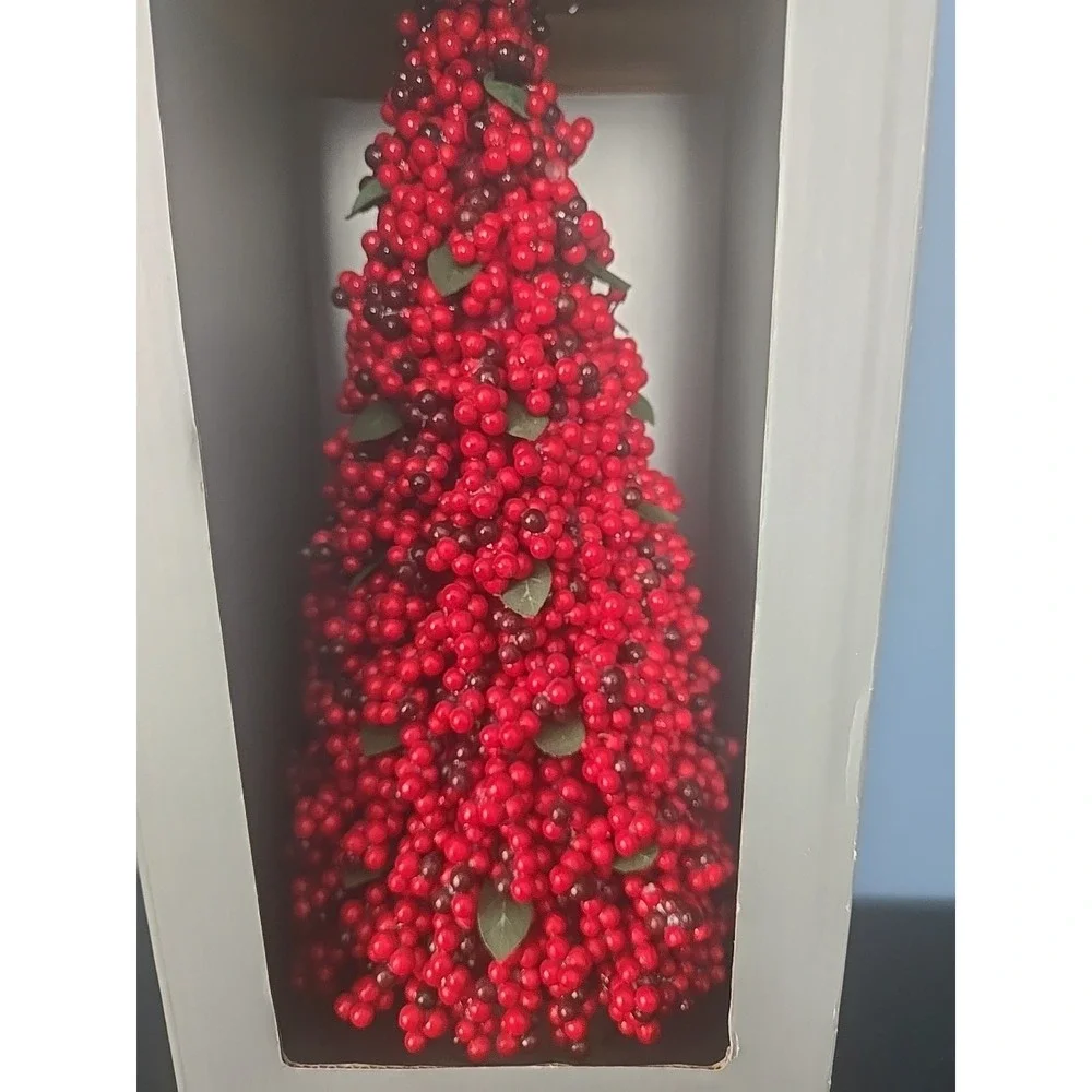 Restoration Hardware Winterbury Red Cone Topiary Tree Holiday Festive Red